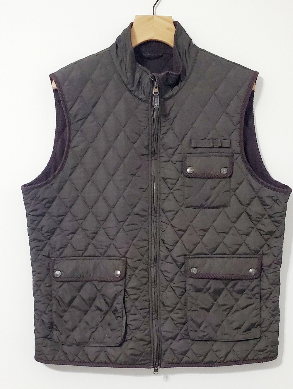 The American Outdoorsman Diamond Quilted Full Zip Vest Brown Mens XL